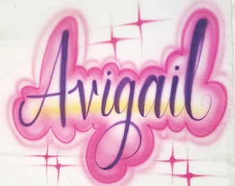 Avigail  Airbrush Name-Airbrushed T-shirt Design Personalized Birthday Gift Calligraphy Lettering