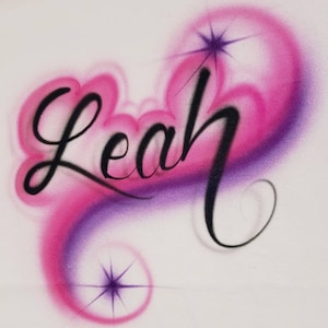 Airbrush SCRIPT Name-Airbrushed T-shirt Design Personalized Birthday Gift Calligraphy Lettering