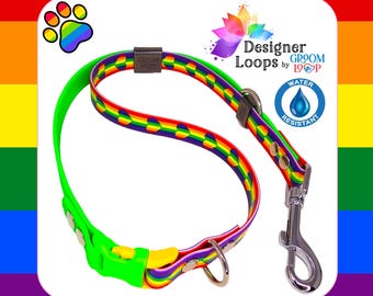 Pride Love  BioThane® Grooming Loop with a 5/8" Side  Quick Release Buckle,  Strong Waterproof Webbing