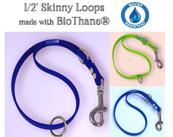 1/2" BioThane® Loops, 3 Styles available (Floating O-Ring, Fixed D-Ring, No Ring).  This listing is for 1pc.