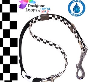 Checkers BioThane® Grooming Loop with a 5/8" Side  Quick Release Buckle,  Strong Waterproof Webbing