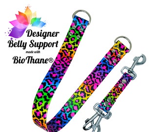 Designer Belly Support , Neon Leopard BioThane®