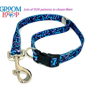 Buckle Grooming Loops, 5/8" Polyester Webbing. 16",20", 24"  Locking Clip, Quick release Buckle