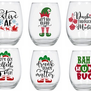 21oz Stemless Christmas Wine Glasses, Perfect for Parties, Gifts, or ...