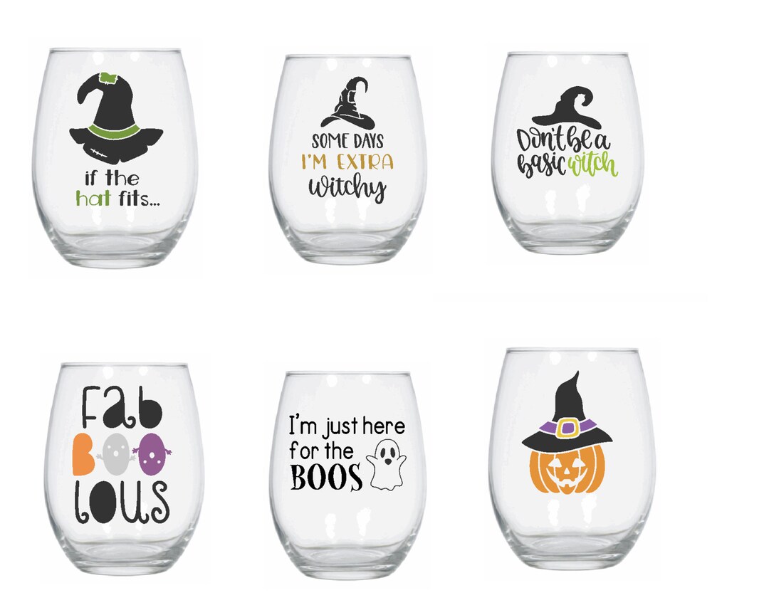 21oz Stemless Halloween Wine Glasses Perfect for Parties Etsy