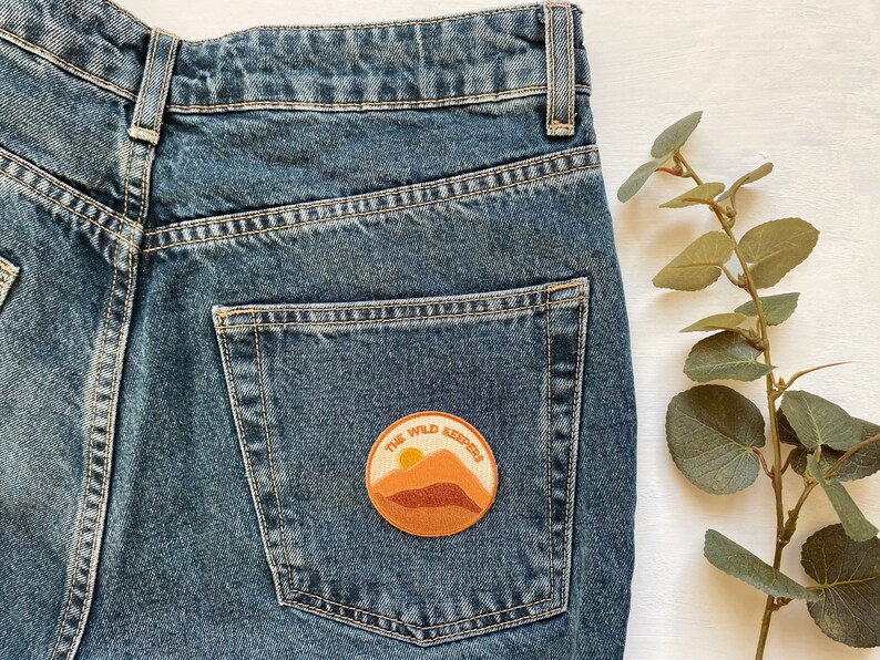 Wild Patch Mountains Patch Iron-On Patch Embroidery Embroided Applique Applique Motif Gift Hiking Explore