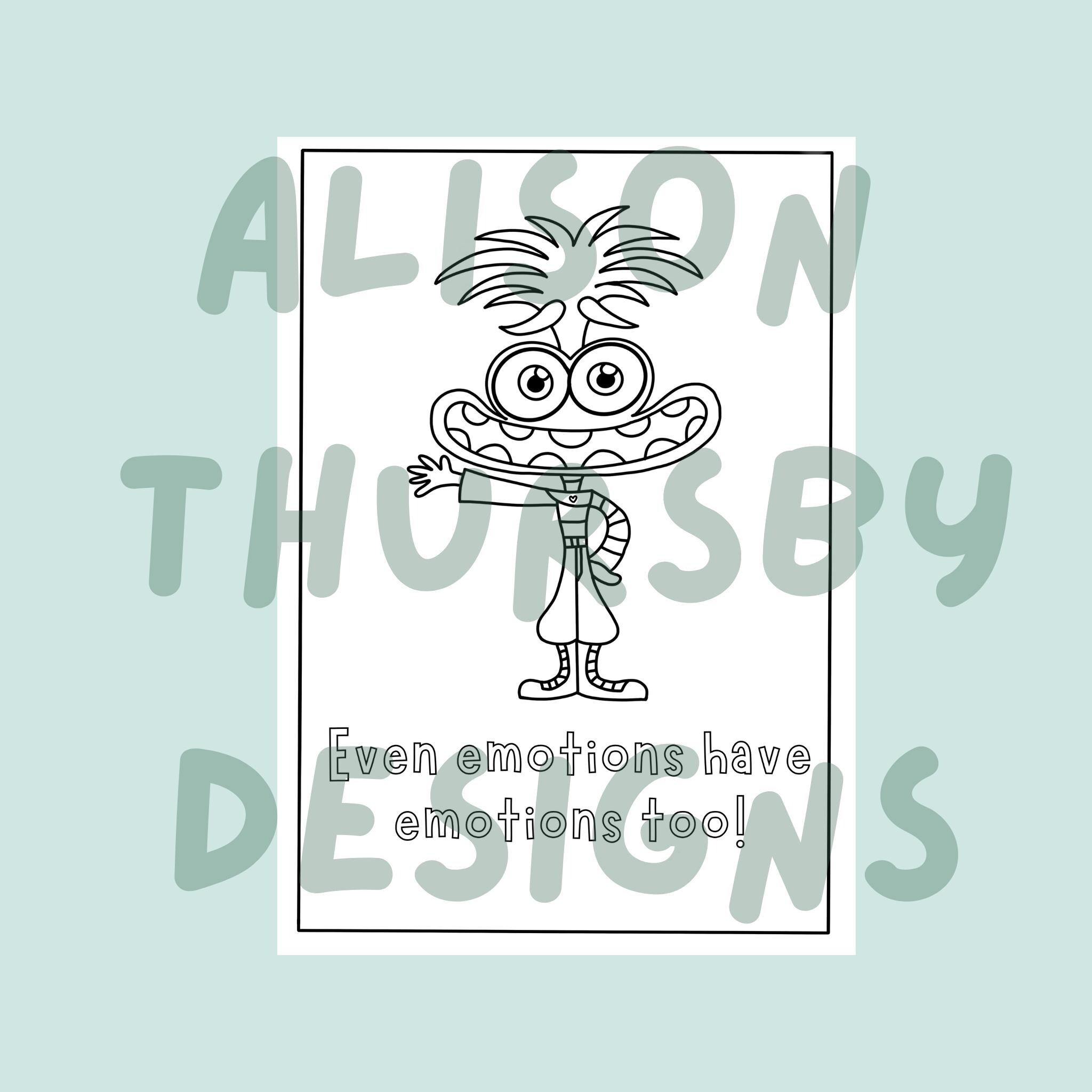 Inside Out 2 'anxiety' Printing Colouring Page. Alison Thursby Designs ...