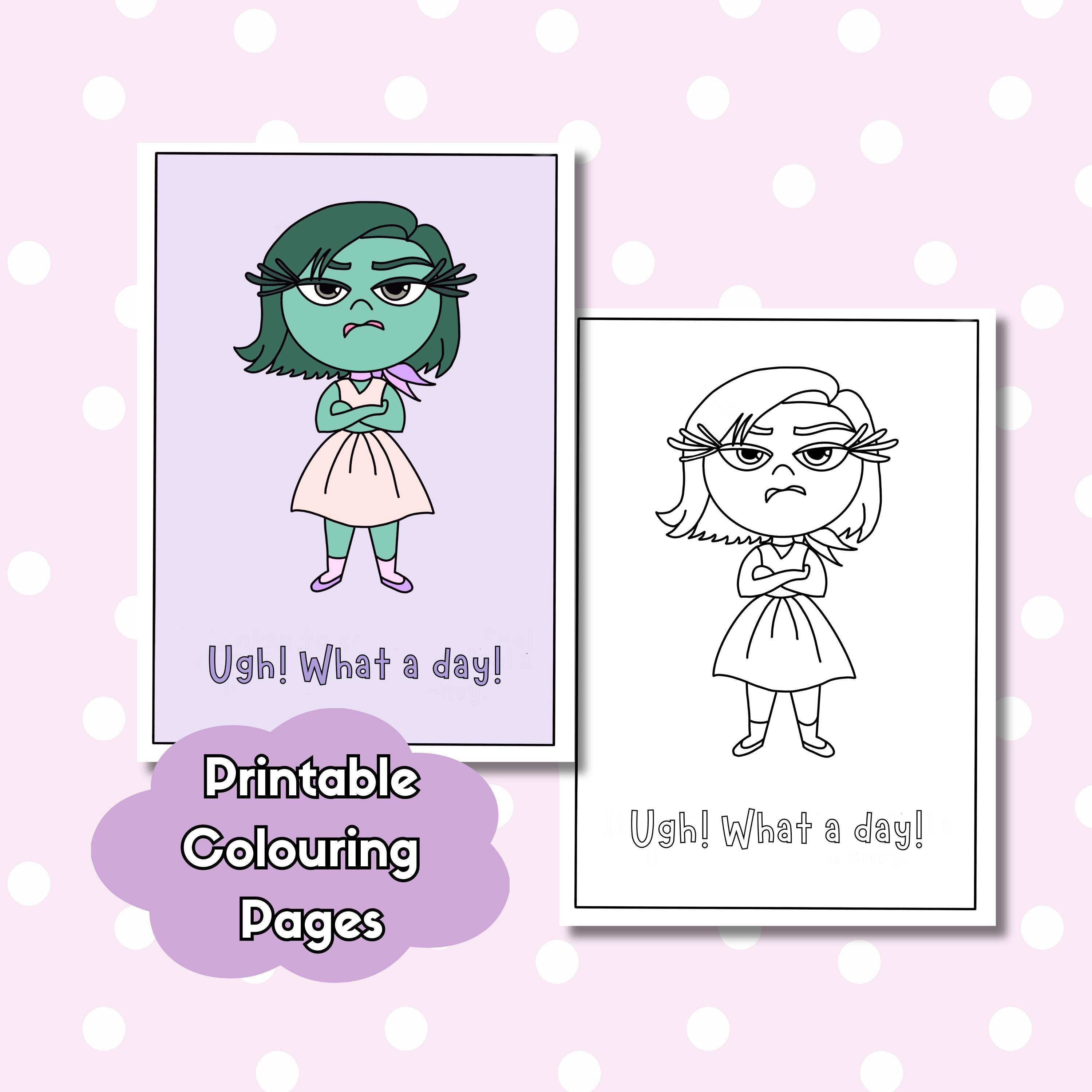 Inside Out 'disgust' Printable Colouring Page. Alison Thursby Designs - Easy Colouring Pages ...