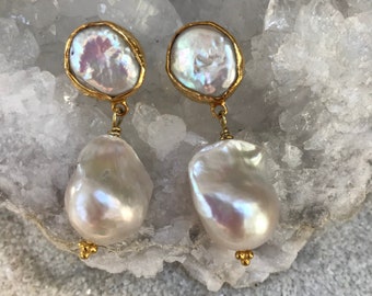 10mm Pearl Posts with 17mm Baroque Pearl drops