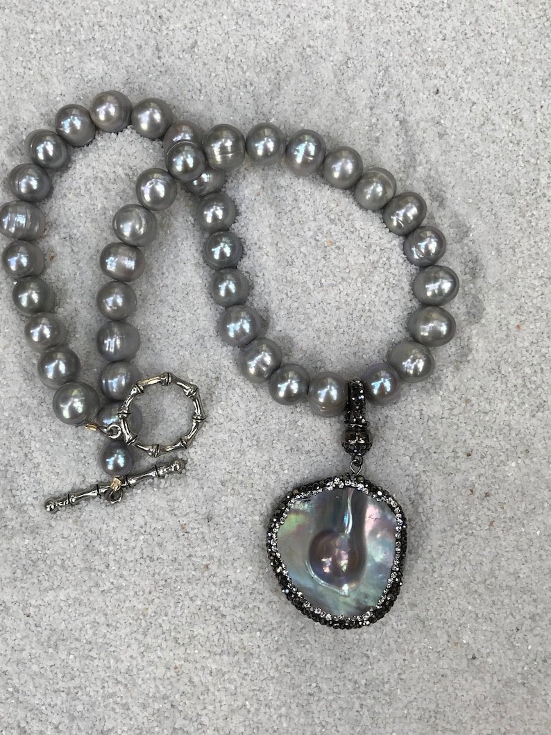 11mm Silver Ringed Pearls With 37mm X 35mm Blister Pearl With Etsy