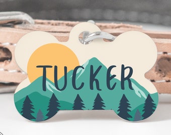 Wilderness Mountain Pet Tag | Peak Mountain Pet Tag | Double Sided Dog  Tag | Custom Mountain Pet Tag | Custom Gift For Pets | Mom Gift