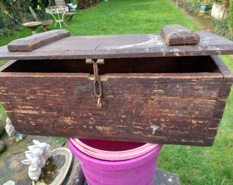 Old wooden chest with patina