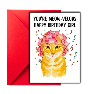 Funny Cat Birthday Card for Best Friend, Cat Birthday Card, Funny Birthday Card for Her, for Friend, Bestie, Girlfriend, Wife, Partner
