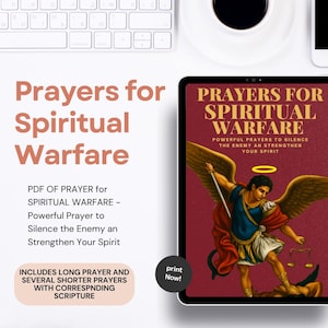 Prayers for Spiritual Warfare,  Prayer for Strength, Printable Prayer, Prayer PDF, Powerful, Digital Christian Prayer Guide, Prayer Warrior