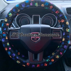 Tooled leather Steering wheel Cover 