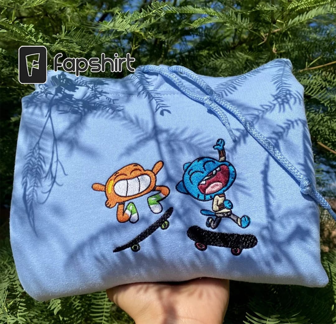 Gumball & Darwin Skateboard Embroidered Sweaters Custom Etsy