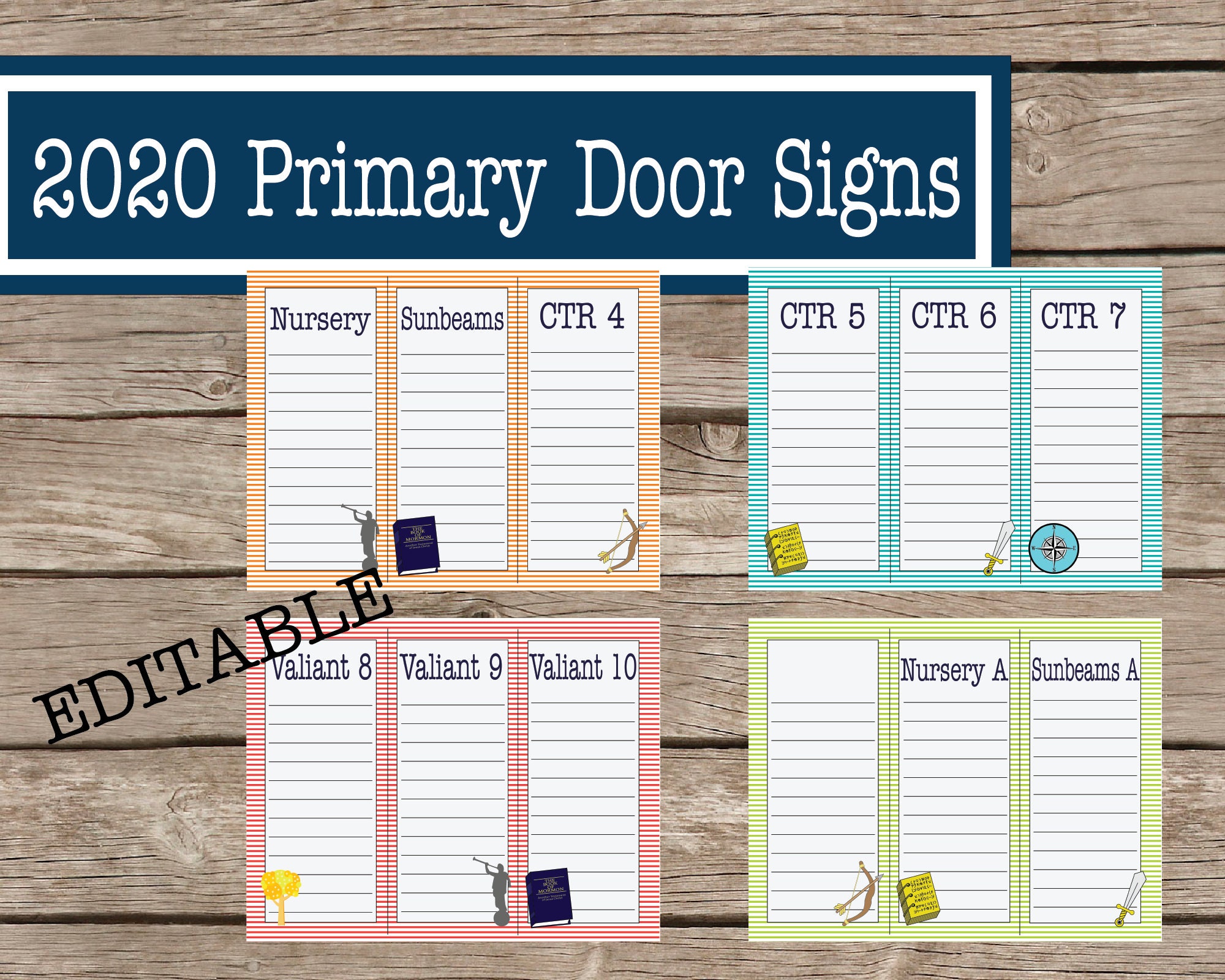 2020 Come Follow Me Primary Door Signs 8.5x11 inch pdf Etsy