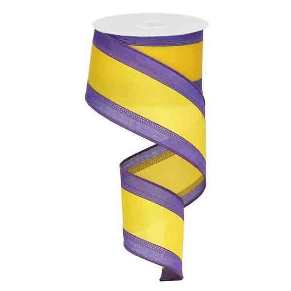 2.5”x10yds Purple Yellow Stripe Ribbon RN5272CN