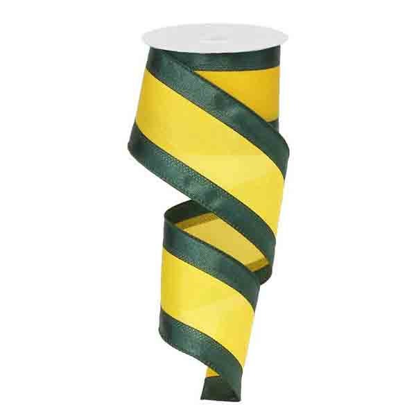 2.5"x10yds Yellow Green Stripe Ribbon RN5272CK