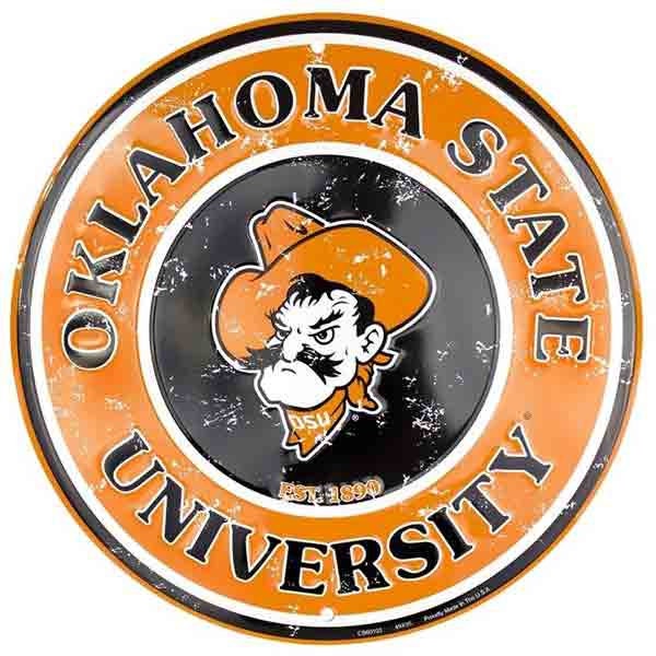 Oklahoma State Round Sign - Officially Licensed Product w/Hologram