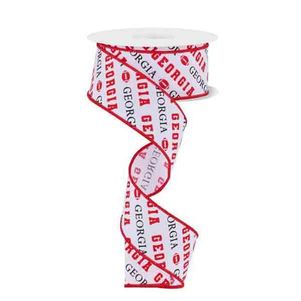 1.5”x10yds Georgia Football Ribbon RGF1115