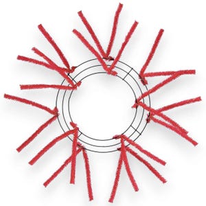 10-20&quot; Red Wire Wreath Frame  XX167824
