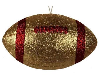 Crimson Gold Football Ornament MS1200K9