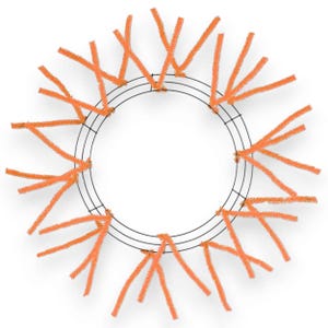 15-24&quot; Orange Wire Wreath Frame  XX750420