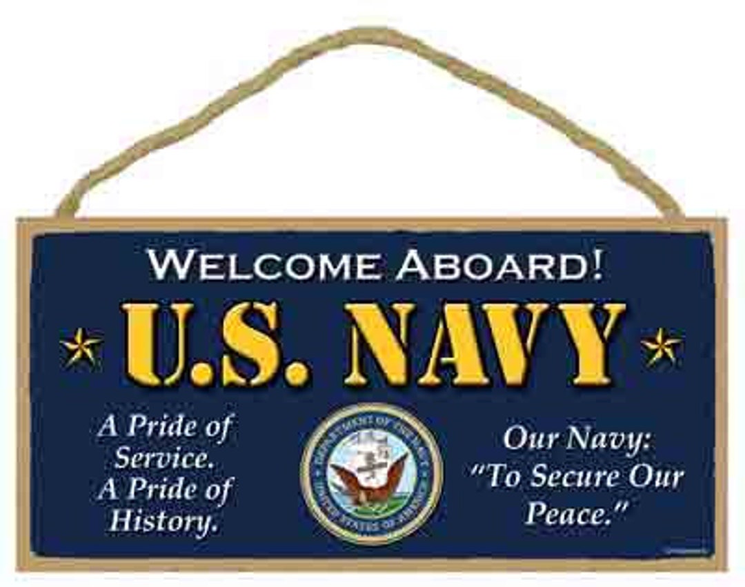 10 US Navy Sign Printed Paper on MDF Wood - Etsy