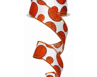 1.5&quot; Basketball Ribbon - 10 yards RG1752 - Wired
