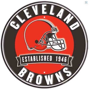 Cleveland Browns Round Sign - Officially Licensed Product w/Hologram