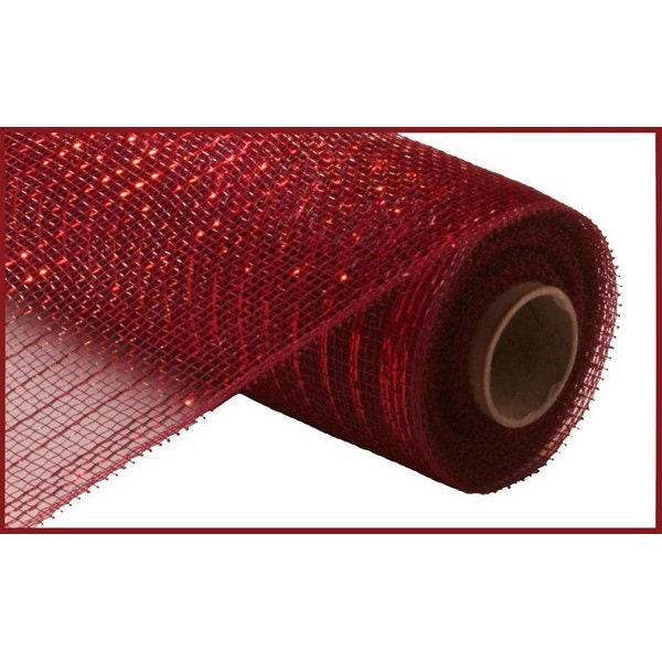 10”x10yds Burgundy Deco Mesh Metallic RE130161