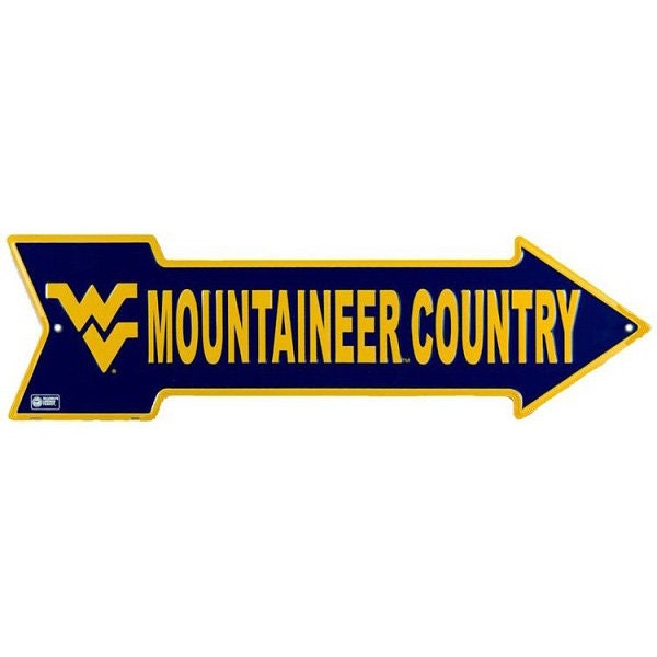 20" WVU Arrow Sign, Aluminum