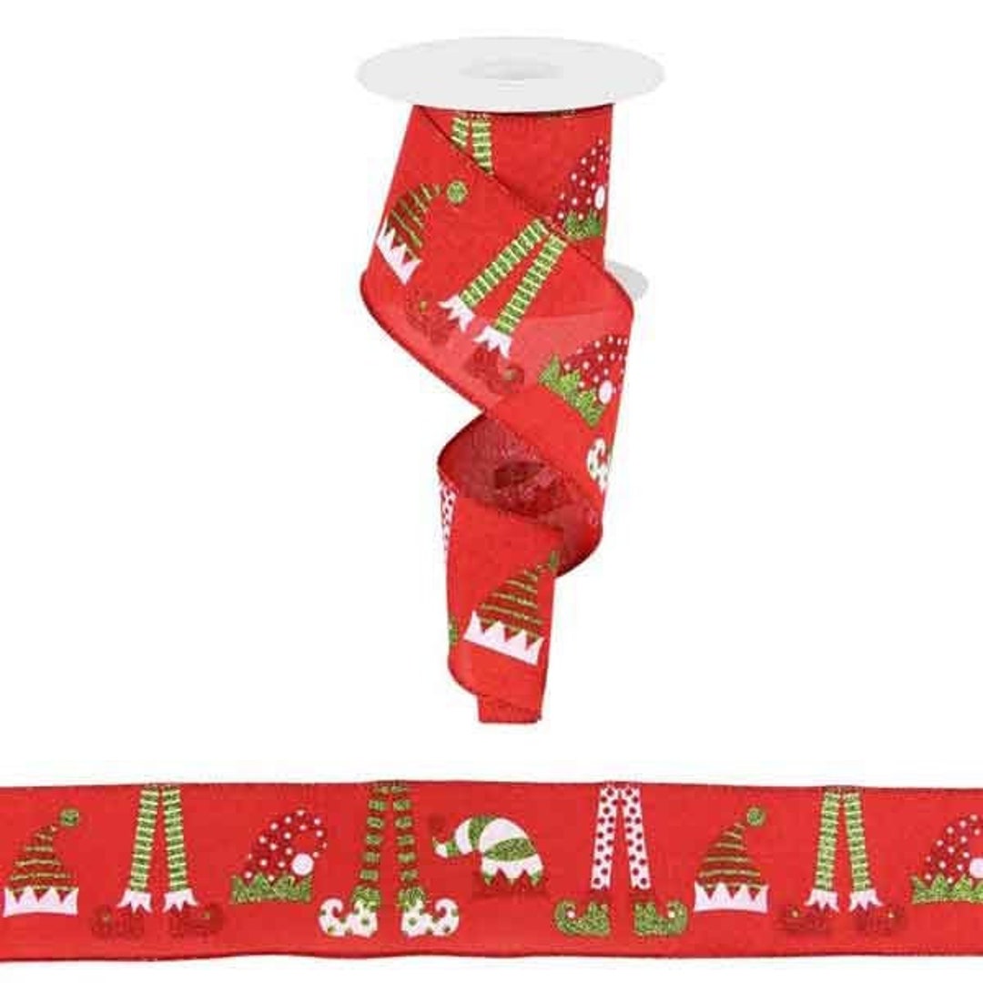 2.5x10yds Red Elf Ribbon RG0157124 - Etsy