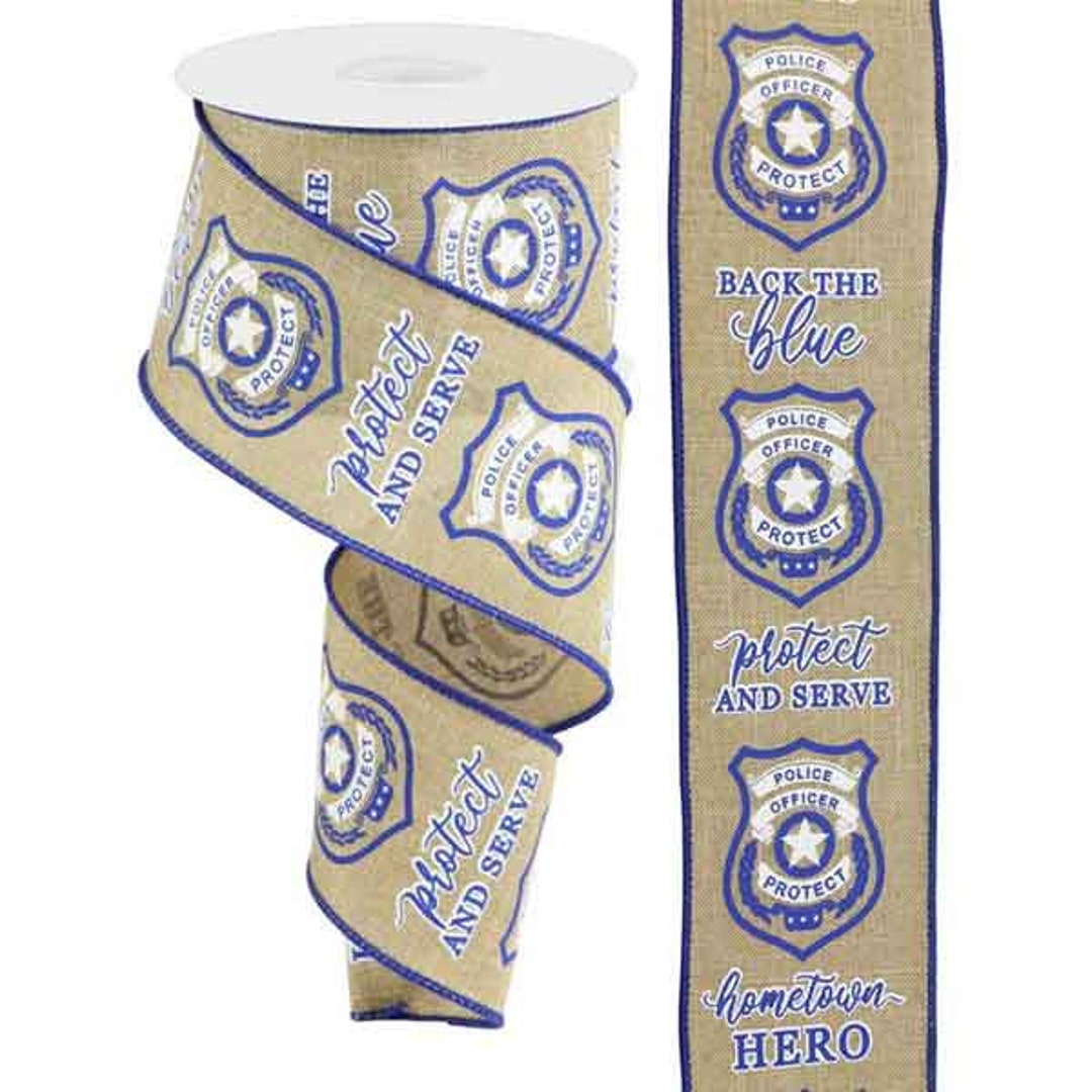 2.5x10yds Beige Police Badge Ribbon RGC13431C Wired, 10 Yards - Etsy