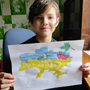 Estoy con Ucrania. Archivo digital Ucrania. artista ucraniano. Descarga instantánea. arte ucraniano. Pequeña Pintura. bandera ucraniana. Mapa de Ucrania