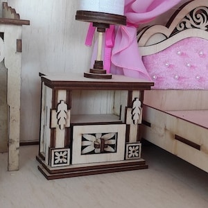 DIY Nachttisch für Puppen, Miniaturmöbel 1/6, königliches ägyptisches Puppenhauszubehör