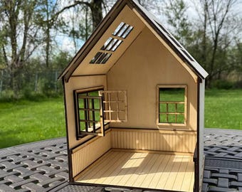 Caja de madera para casa de muñecas DIY: miniaturas a escala 1/12 y 1/6