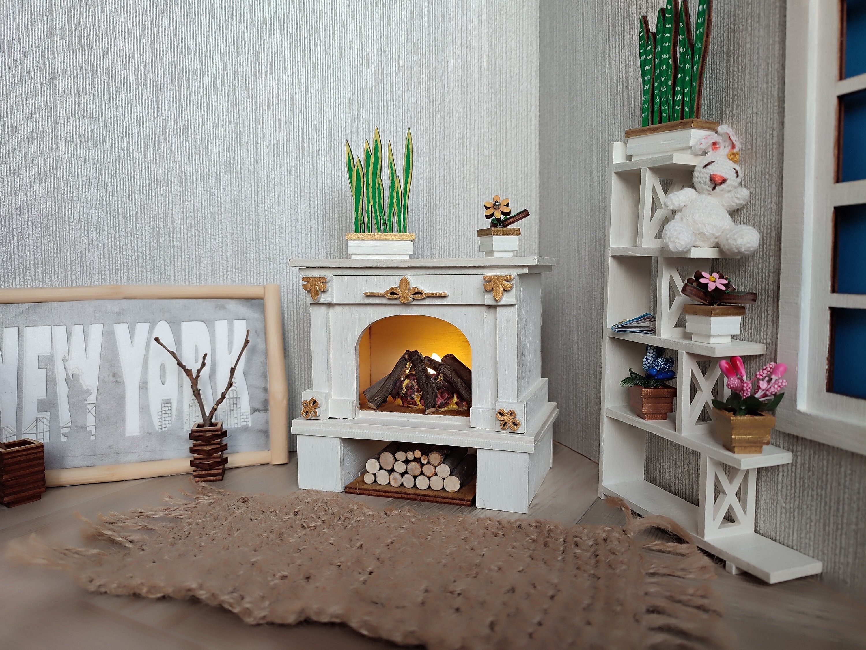 7*4.9 Cm 1:12 Casa Delle Bambole Camino In Miniatura Stufa