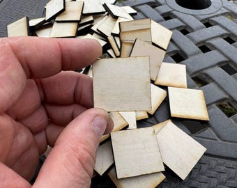 Miniatyrplattor i trä: Golv och gör-det-själv-dekor till dockhus (50-delars set, 3,2 x 3,8 cm)