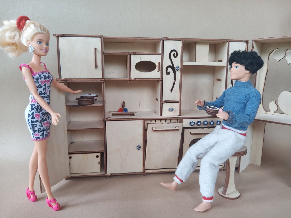 Kitchen set for Barbie Kitchen set for 12 inch doll Barbie Etsy