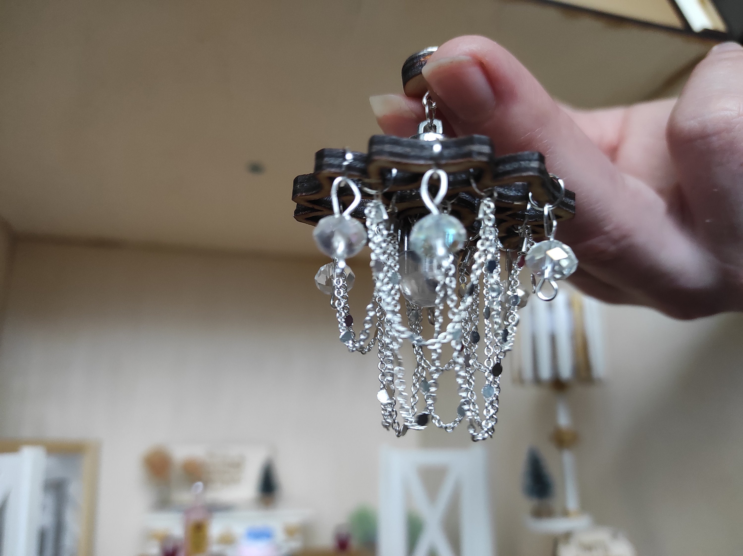 Miniature Crystal LED Chandelier for Dollhouse – Handcrafted Dollhouse ...