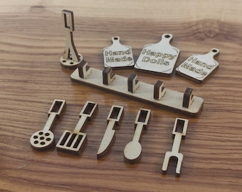 Miniatuur keukengereedschapset, schaal 1/6, voor poppenhuis en 12-inch poppen