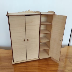 1/6 Doll Wardrobe - Ideal for Blythe, YoSD, and BJD Dolls. Diy Dollhouse Closet, Miniature Doll Furniture, and DIY Doll Clothes Storage