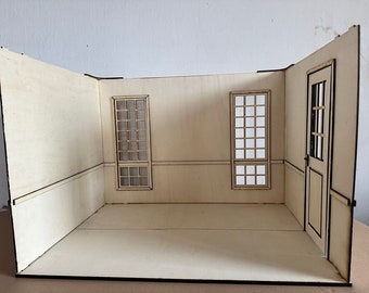 1:4 Scale Doll Roombox - Wooden Dollhouse for Large Dolls, Diorama for Collector BJD Dolls, DIY Doll Room