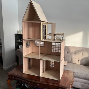 DIY Stackable Dollhouse Kit: 4-Story Modular Room Box (1/6 & 1/12 Scale)