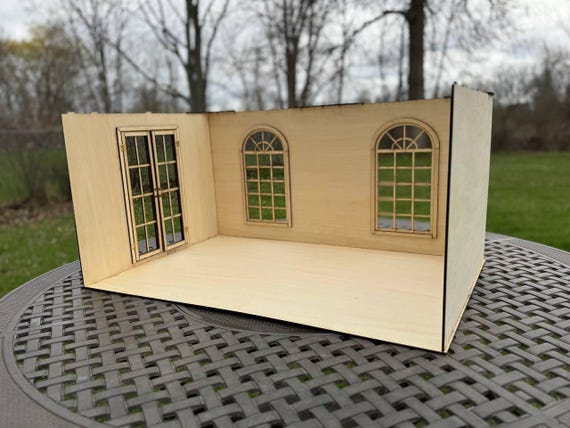 Dollhouse Room Box 1\6, 1\12 – Arched Windows & French Doors – Stackable  Modular Dollroom