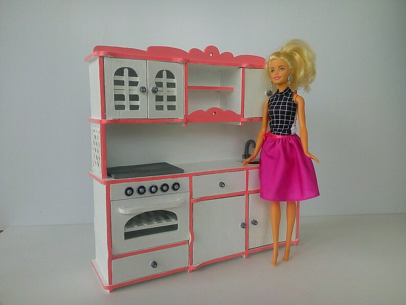 Dollhouse furniture Kitchen set for Barbie Barbie furniture Etsy