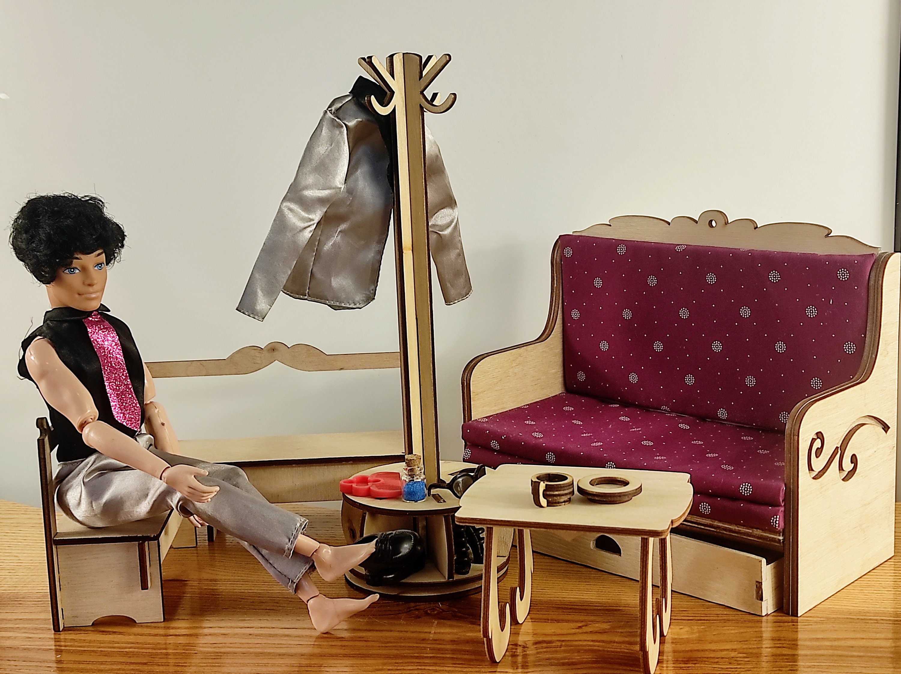 Doll clothing rack doll hanger 1/6 Shelf for shoes and doll Etsy