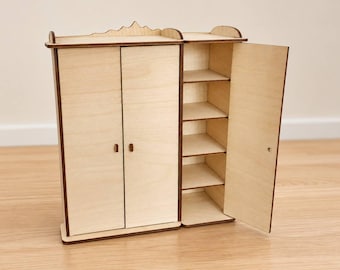 Kit de armario para casa de muñecas DIY a escala 1/6 / Armario en miniatura para guardar la ropa de las muñecas